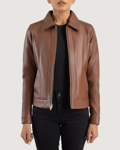 Venox Brown Classic Collar Leather Jacket